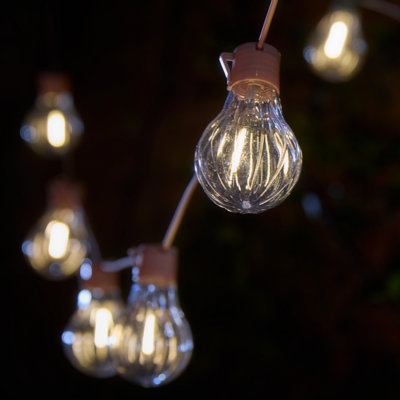 Solar-Powered Warm White 10 Integrated Led Outdoor String Lights from B&Q