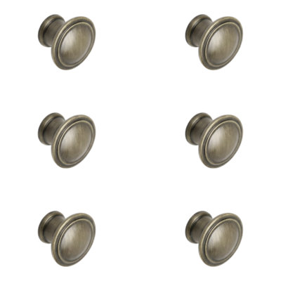 B&Q -  Marmus Zinc Alloy Brass Effect Round Cabinet Knob (Dia)35mmPack Of 6