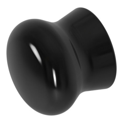 - Harri Gloss Black Porcelain Round Furniture Knob (Dia)35mmPack Of 2