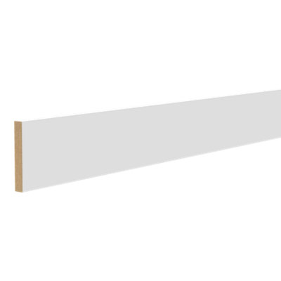  - Primed White Mdf Square Quadrant Skirting Board (L)2400mm (W)119mm (T)18mm (Dia)120.35mm
