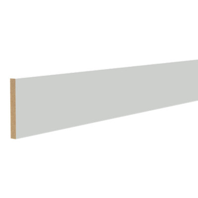  - Primed White Mdf Square Quadrant Skirting Board (L)2400mm (W)144mm (T)18mm (Dia)145.12mm