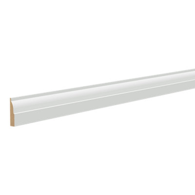  - Primed White Mdf Ovolo Lipping Architrave (L)2100mm (W)69mm (T)14.5mm (Dia)70.51mm