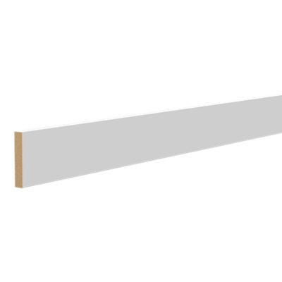  - Primed White Mdf Square Quadrant Skirting Board (L)2400mm (W)94mm (T)18mm (Dia)95.19mm