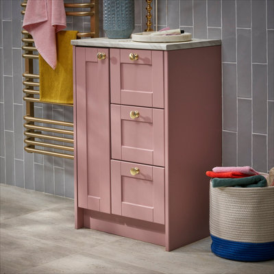  - Ashford Matt Dusty Pink Shaker Freestanding Base Unit (W)195mm (H)820mm
