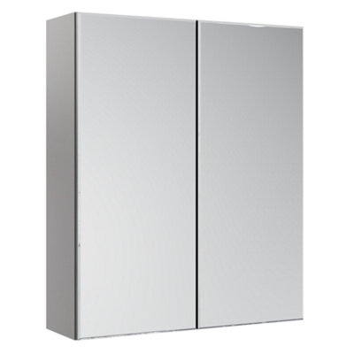  - Ashford Kombu Green Double Bathroom Wall Cabinet With 2 Mirror Doors (H)720mm (W)595mm