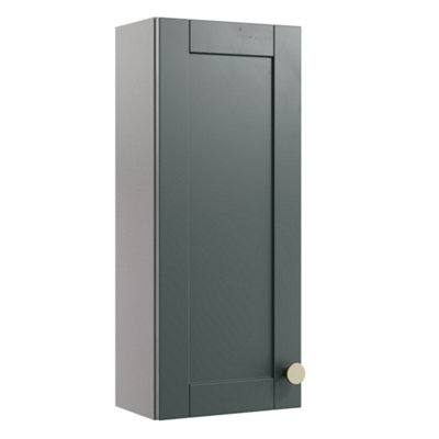  - Ashford Matt Kombu Green Bathroom Single Wall Cabinet (H)72Cm (W)29.5Cm