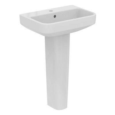 Ideal Standard I.life S Gloss White Rectangular Floor-Mounted Full Pedestal Basin (H)84.5Cm (W)55Cm from B&Q
