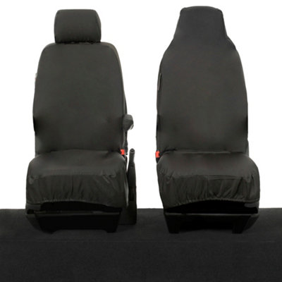B&Q -  Fiat Doblo 2022+ Black Front Seat Covers2 SeatsIntegrated Headrests