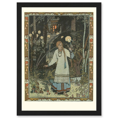 Artery8 Ivan Bilibin Illustration Fairy Tale Vasilisa Beautiful 1990 Wall Art PrintA4 Size from B&Q