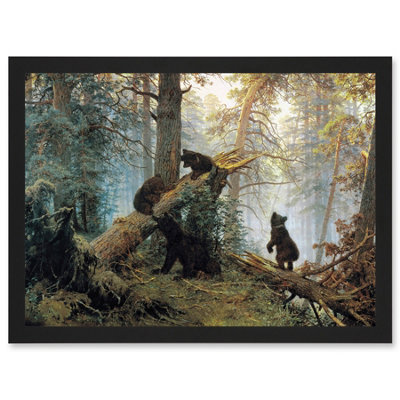 Artery8 Ivan Shishkin Morning In Pine Forest Shishkin Ivan Bears Wall Art PrintA4 Size