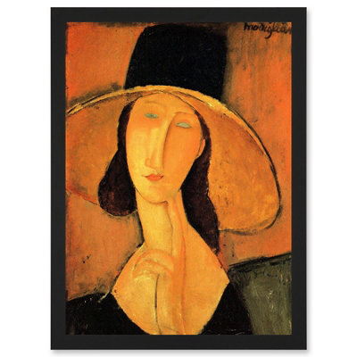 Artery8 Amedeo Modigliani Portrait Of A Woman With Hat Painting Wall Art PrintA4 Size from B&Q