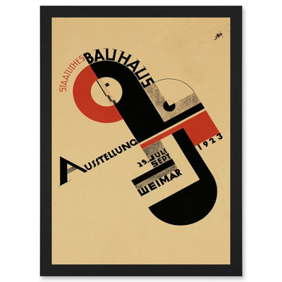 B&Q -  Exhibition Bauhaus Weimar Icon Germany Vintage Retro Advert Poster Wall Art PrintA4 Size