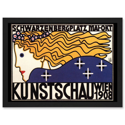 B&Q -  Cultural Exhibition Vienna Austria Kunstschau Wien 1908 Vintage Advert Poster Wall Art PrintA4 Size