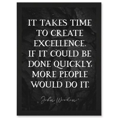 Artery8 Slate Quote John Wooden Takes Time To Create Excellence Basketball Coach Inspiring Sports Wall Art PrintA4 Size from B&Q