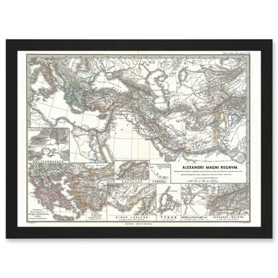 Artery8 Geography Map Illustrated Antique Empire Alexander Great Mediterranean Wall Art PrintA4 Size from B&Q
