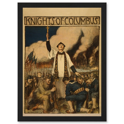 Artery8 World War Advert Ww1 Usa Knights Columbus Catholic Society Wall Art PrintA4 Size from B&Q
