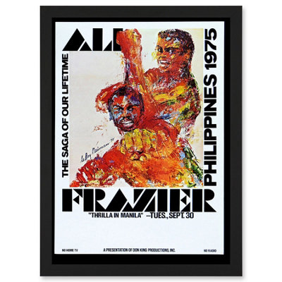 Artery8 Sport Advert Boxing Thrilla Manila Ali Frazier Fight Philippines 1975 Wall Art Print - A4 Size