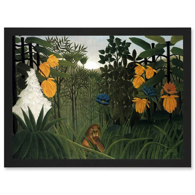 Artery8 Painting Henri Rousseau The Repast Of The Lion Wall Art PrintA4 Size from B&Q