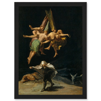 B&Q -  Francisco Goya The Witches Flight Witchcraft Wall Art PrintA4 Size