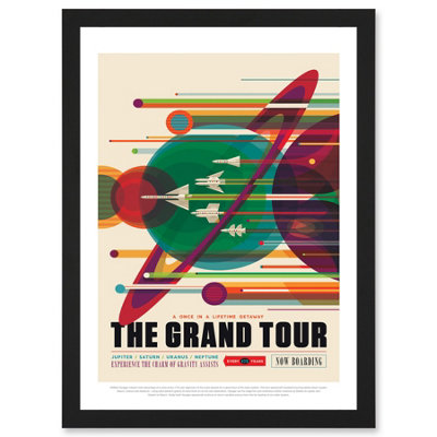 B&Q -  The Grand Tour Nasa Space Tours Travel Jupiter Saturn Uranus Neptune Wall Art PrintA4 Size