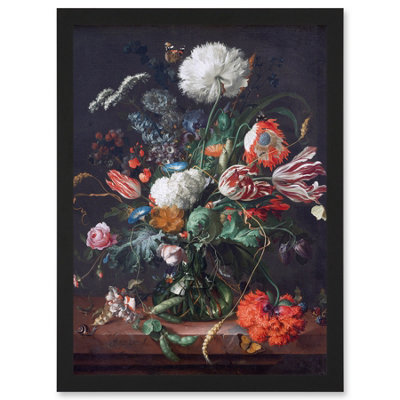 Artery8 Jan Davidsz De Heem Vase Of Flowers Floral Wall Art PrintA4 Size from B&Q