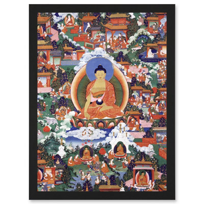 Artery8 Shakyamuni Buddha Avadana Legend Painting Royal Buddhism Wall Art PrintA4 Size from B&Q