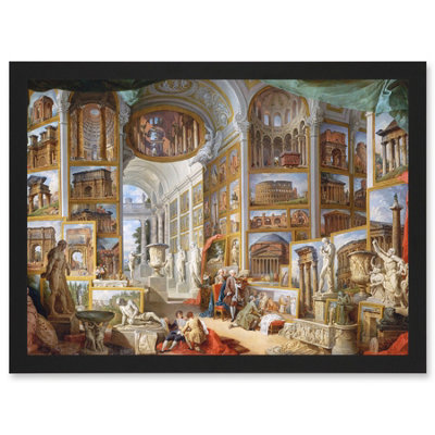 B&Q -  Panini Ancient Rome Monuments Allegory Painting Wall Art PrintA4 Size
