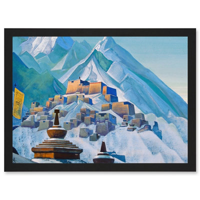 Artery8 Roerich Tibet Himalayas Symbolist Mountain Landscape Painting Wall Art PrintA4 Size from B&Q