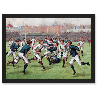 Artery8 Scotland England 1893 Rugby Union Football Match Painting Wall Art PrintA4 Size from B&Q