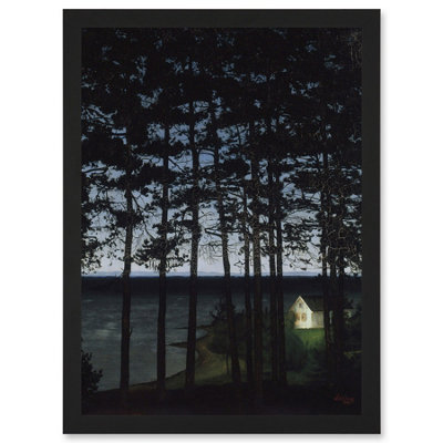 Artery8 Sohlberg Fisherman's Cottage Landscape Forest Painting Wall Art PrintA4 Size from B&Q
