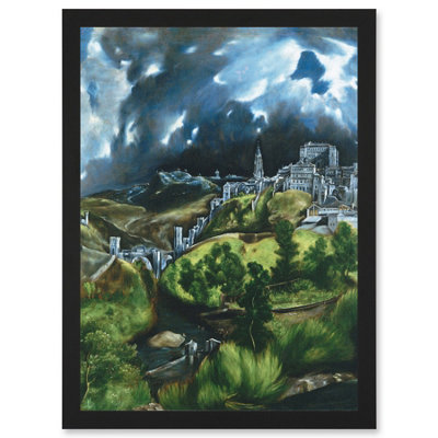 Artery8 El Greco View Of Toledo Spain Expressive Painting Wall Art PrintA4 Size from B&Q