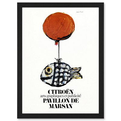 B&Q -  Francois Automobile Exhibition Marsan Pavilion Fish Balloon Advert Wall Art PrintA4 Size