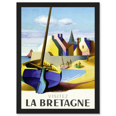 B&Q -  Nathan Visit Brittany Bretagne Railway Travel Advert France Wall Art PrintA4 Size