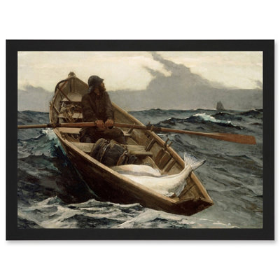 Artery8 Winslow Homer Fog Warning Painting Fisherman Storm Wall Art PrintA4 Size from B&Q