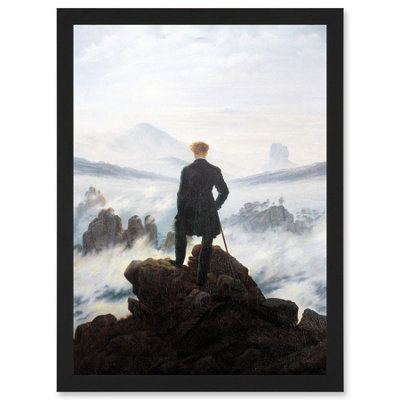 B&Q -  Friedrich Wanderer Above Sea Fog Painting Wall Art PrintA4 Size