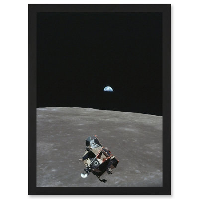 Artery8 Space Nasa Earth Moon Lunar Landing Module Earth Usa Photo Wall Art PrintA4 Size from B&Q
