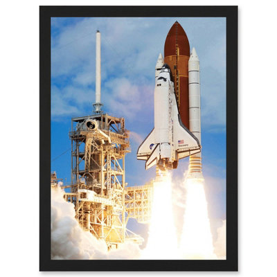B&Q -  Space Nasa Shuttle Discovery Rocket Launch Usa Photo Wall Art PrintA4 Size