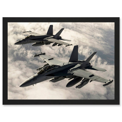 Artery8 Hook Military Us Airforce F-18 Hornet Jet Fighters Photo Wall Art PrintA4 Size from B&Q