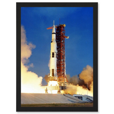 Artery8 Space Nasa Apollo 11 Rocket Launch Lift Off Photo Usa Moon Mission Wall Art PrintA4 Size from B&Q