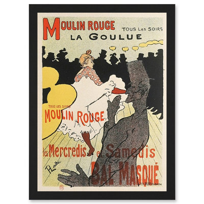 Artery8 Toulouse-Lautrec Dancer La Goulue Moulin Rouge Vintage French Advert Wall Art PrintA4 Size