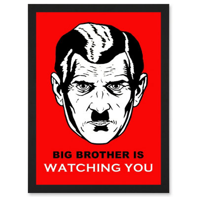 Artery8 Big Brother Is Watching You Man Face 1984 George Orwell Wall Art PrintA4 Size from B&Q
