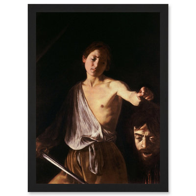 Artery8 Caravaggio 1610 David With Head Goliath Painting Wall Art PrintA4 Size from B&Q