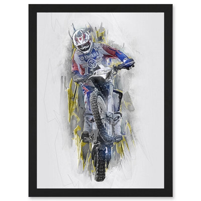 Artery8 Motor Dirt Bike Motocross Sport Graphic Wall Art PrintA4 Size from B&Q