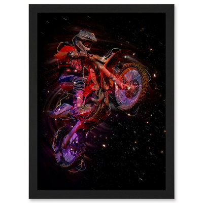 Artery8 Electric Light Motocross Dirt Bike Wall Art PrintA4 Size from B&Q