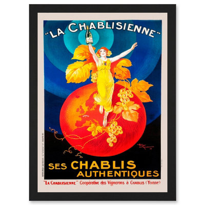 Artery8 Chablis Wine French Vintage Advert Wall Art PrintA4 Size