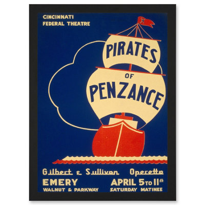 Artery8 Theatre Pirates Of Penzance Poster Gilbert Sullivan Wall Art PrintA4 Size from B&Q