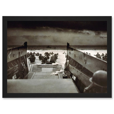 Artery8 War Military History D Day Landing Normandy Into Jaws Of Death Photo Wall Art Print – A4 Size