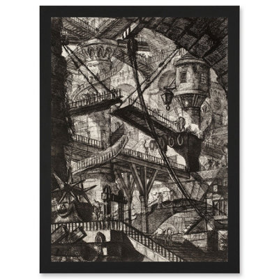 Artery8 Giovanni Battista Piranesi Drawbridge Plate 7 Etching Wall Art PrintA4 Size from B&Q