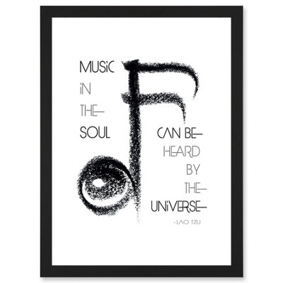 Artery8 Lao Tzu Music In The Soul Universe Uplifting Quote Wall Art PrintA4 Size from B&Q