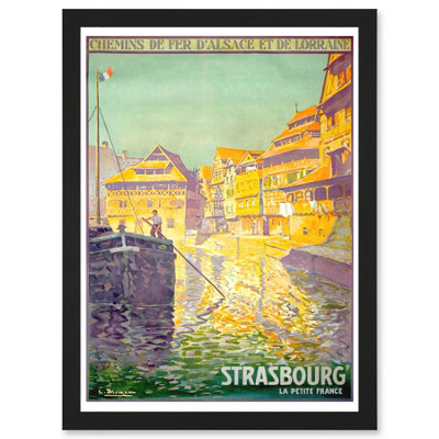 Artery8 Vintage Travel Advert Strasbourg France Blumer Railway Alsace Chemins Fer Lorraine Wall Art PrintA4 Size from B&Q